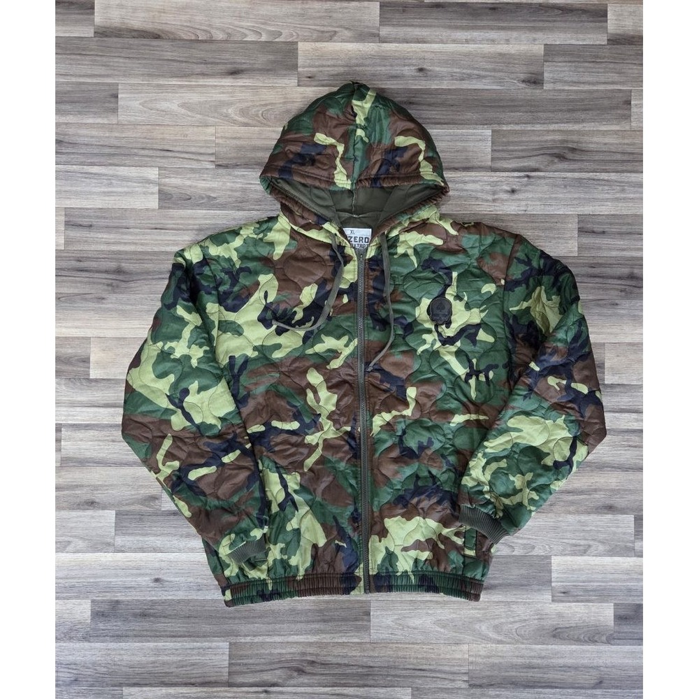 Zero Foxtrot Woobie Jacket XL ERDL Woodland Camo Quilted Hooded Military Utility